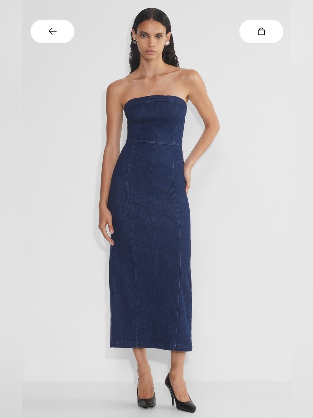 Aritzia Mezza Strapless Denim Dress